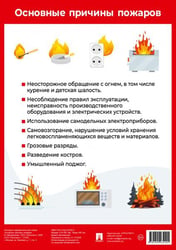 Основные причины пожаров. Наглядно-оформительный плакат.-М.:Проспект,2025. Формат А4