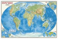 Карта мира физическая, настенная