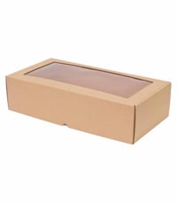 Mikrogofras kārba 2 pudelēm ar logu 32x16.5x8.3cm