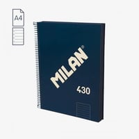 Spirāļklade A4/160 LĪNIJU cietos vākos Milan zila