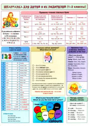 Английский язык. Шпаргалка для детей и их родителей (1-2 классы)
