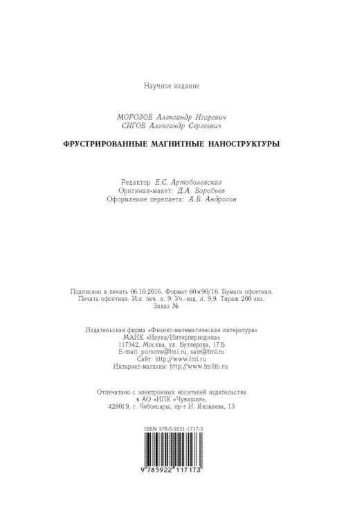 Дополнительное изображение книги «Фрустрированные магнитные наноструктуры»