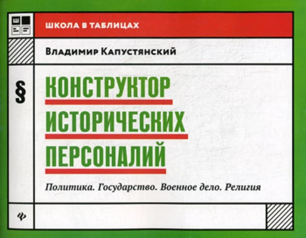 Обложка книги «Конструктор исторических персоналий: политика. Государство. Военное дело. Религия» — Капустянский Владимир Дмитриевич, ISBN 9785222322604