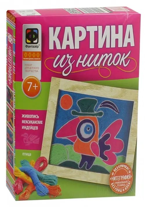 Дополнительное изображение книги «Набор для творчества "Картина из ниток. Птица"»