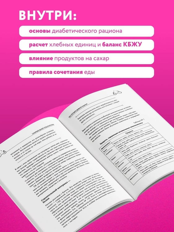 Дополнительное изображение книги «Рецепты и принципы питания для диабетика. Как научиться самостоятельно составлять меню при диабете 1-го и 2-го типов»