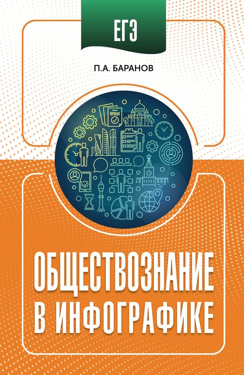 Обложка книги «ЕГЭ. Обществознание в инфографике» — Баранов Петр Анатольевич, ISBN 9785171778552