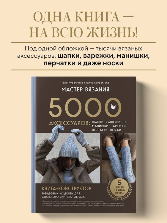 Дополнительное изображение книги «МАСТЕР ВЯЗАНИЯ. 5000 аксессуаров: ШАПКИ, КАПЮШОНЫ, МАНИШКИ, ВАРЕЖКИ, ПЕРЧАТКИ, НОСКИ. Книга-конструктор трендовых моделей для стильного зимнего образа»