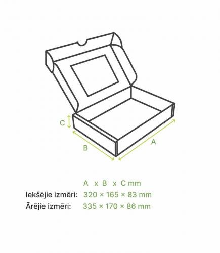 Дополнительное изображение книги «Mikrogofras kārba 2 pudelēm ar logu 32x16.5x8.3cm»