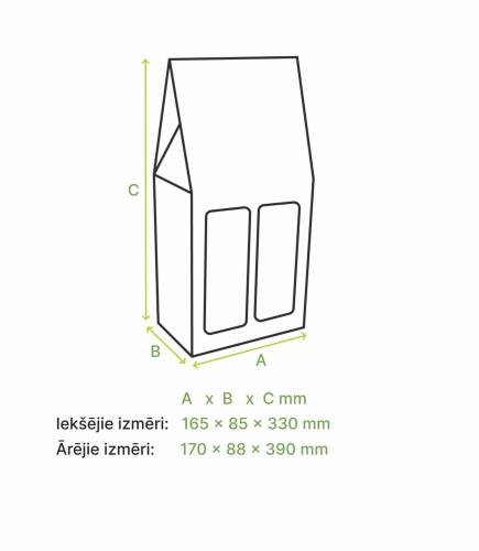 Дополнительное изображение книги «Mikrogofras kaste 33x16,5x8,5cm 2 pudelēm ar rokt.»