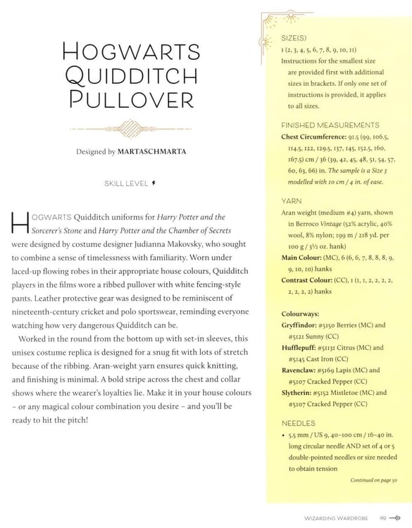 Дополнительное изображение книги «Harry Potter Knitting Magic: New Patterns from Hogwarts & Beyond»