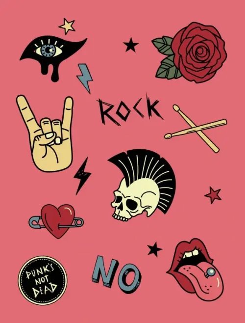 Обложка книги «Тетрадь "Punk's not dead" (48 листов, А5, клетка)», ISBN 9785041047085
