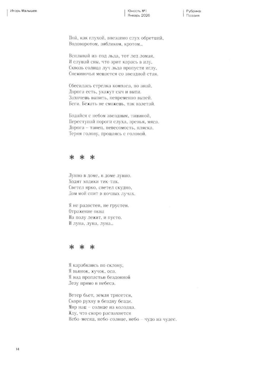 Дополнительное изображение книги «Журнал "Юность" № 1/2026»