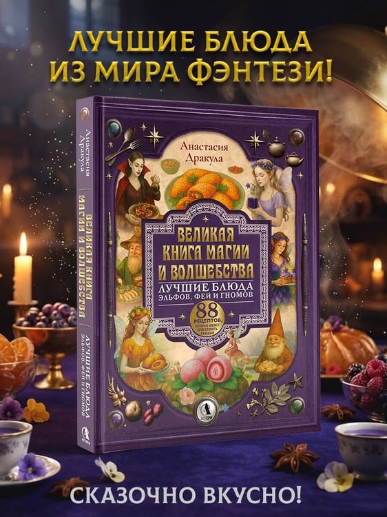 Дополнительное изображение книги «Великая книга магии и волшебства: лучшие блюда эльфов, фей и гномов. 88 рецептов, которые может приготовить каждый»