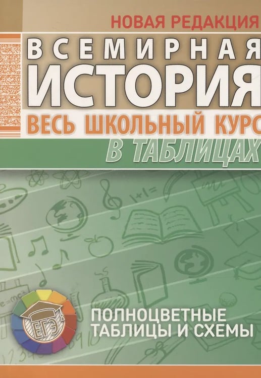 Обложка книги «Всемирная история. Весь школьный курс в таблицаx» — Дуда М.Ю., ISBN 9789855795729