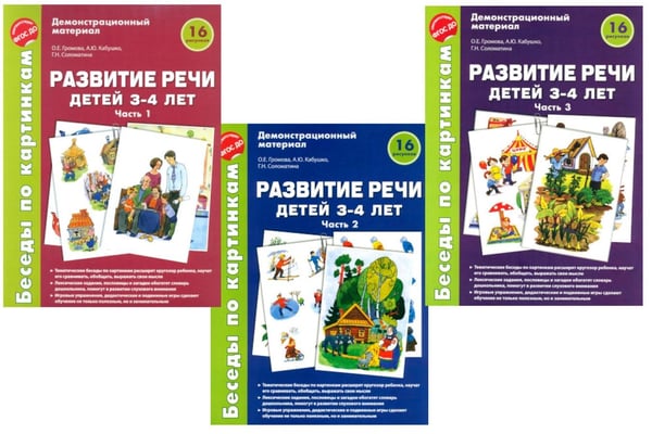 Дополнительное изображение книги «Беседы по картинкам. Развитие речи детей 3-4 лет. Комплект из 3-х частей (16 рисунков формата А4)»