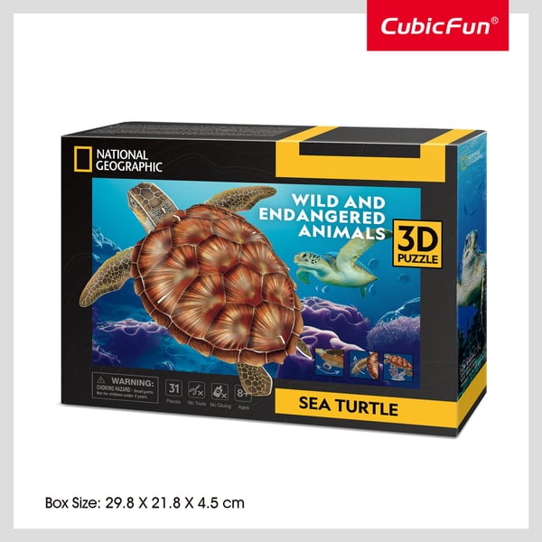 Обложка книги «CUBICFUN NATIONAL GEOGRAPHIC 3D пазл «Морская черепаха»»