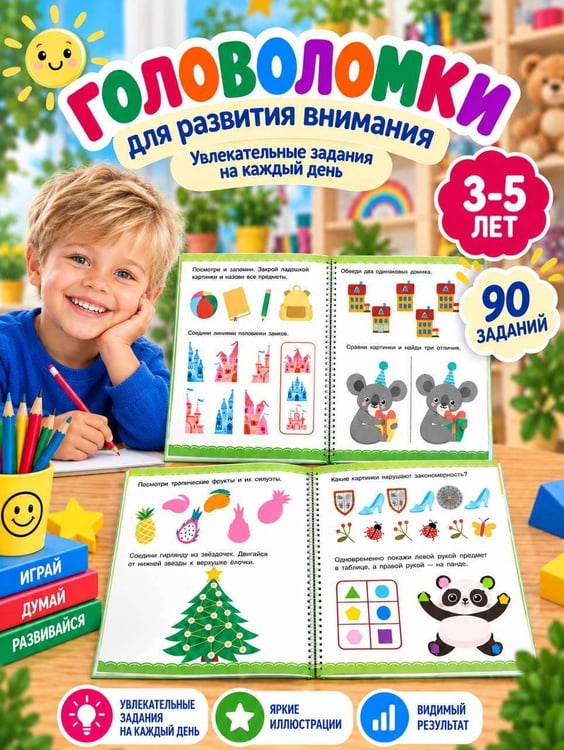 Дополнительное изображение книги «Тренажёр для развития внимания. 3-5 лет»