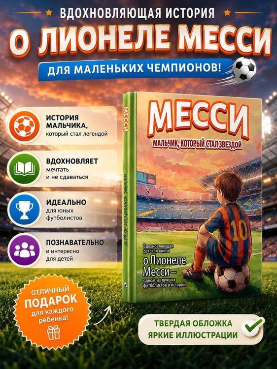 Дополнительное изображение книги «Месси: мальчик, который стал звездой. Вдохновляющая детская книга о Лионеле Месси — одном из лучших футболистов в истории»