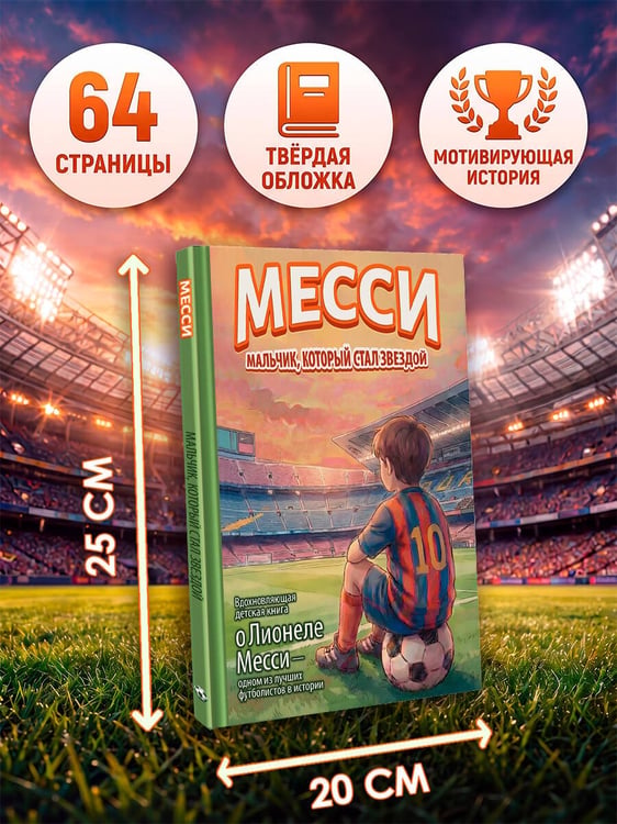 Дополнительное изображение книги «Месси: мальчик, который стал звездой. Вдохновляющая детская книга о Лионеле Месси — одном из лучших футболистов в истории»