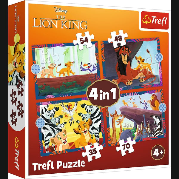 Обложка книги «TREFL DISNEY Комплект пазлов 4в1 Король Лев»