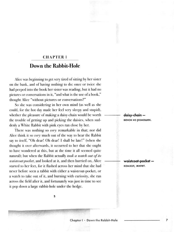 Дополнительное изображение книги «Alice's Adventures in Wonderland. Подробный лингвистический комментарий с постраничным переводом трудных слов»