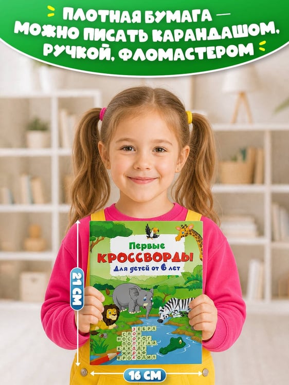 Дополнительное изображение книги «Несложные кроссворды для детей от 6 лет»