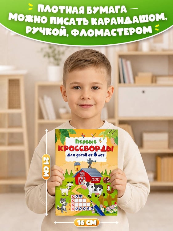 Дополнительное изображение книги «Первые кроссворды для детей от 6 лет»