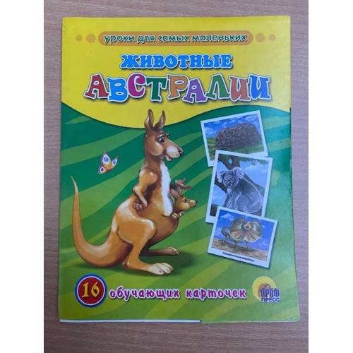 Обложка книги «16 обучающих карточек.  Животные Австралии», ISBN 9785378057801