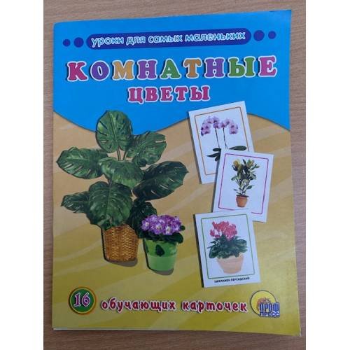 Обложка книги «16 обучающих карточек. Комнатные цветы.», ISBN 9785378253005