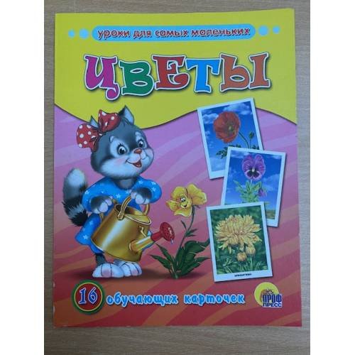 Обложка книги «16 обучающих карточек. Цветы», ISBN 9785378070237