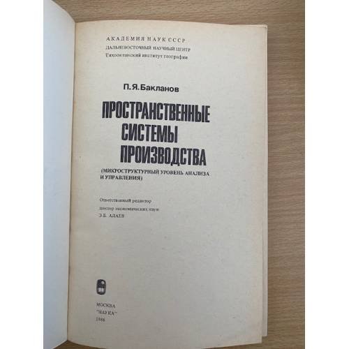 Дополнительное изображение книги «Пространственные системы производства»