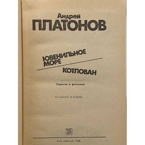 Дополнительное изображение книги «Ювенильное море. Котлован»