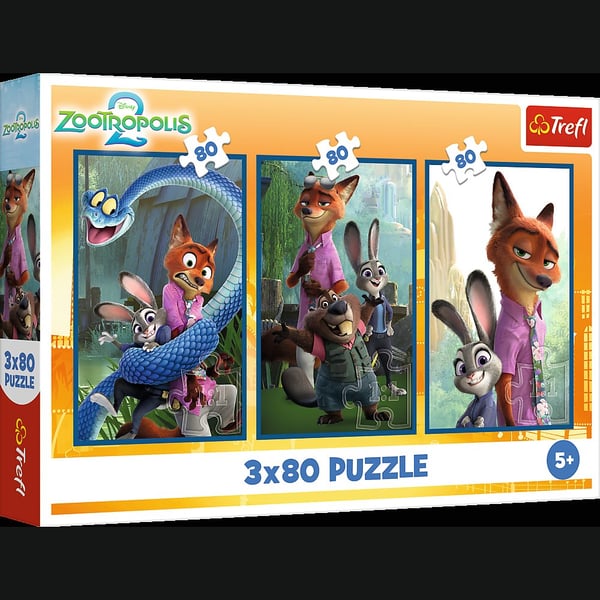 Обложка книги «TREFL DISNEY Комплект пазлов Зверополис, 3x80 шт.»