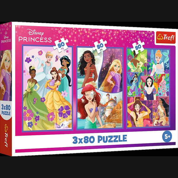 Обложка книги «TREFL DISNEY PRINCESS Комплект пазлов Друзья, 3x80 шт.»