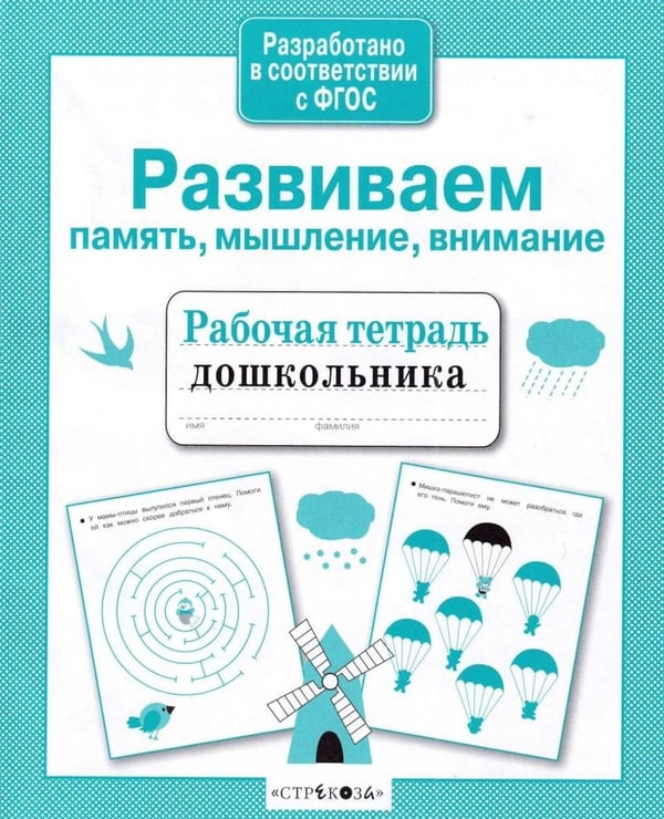 Обложка книги «Развиваем память, мышление, внимание. Рабочая тетрадь дошкольника» — None, ISBN 9785995143840