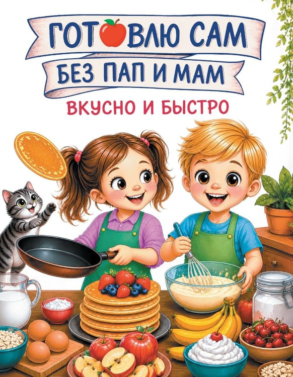 Обложка книги «Готовлю сам без пап и мам. Вкусно и быстро.» — None, ISBN 9785908085335