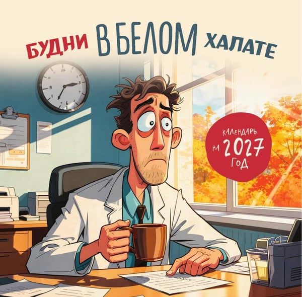 Дополнительное изображение книги «Будни в белом халате. Календарь настенный на 2027 год (300х300 мм)»