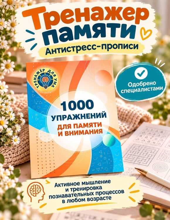 Дополнительное изображение книги «1000 упражнений для памяти и внимания»