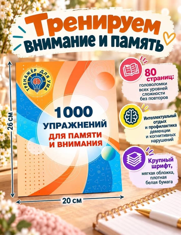 Дополнительное изображение книги «1000 упражнений для памяти и внимания»