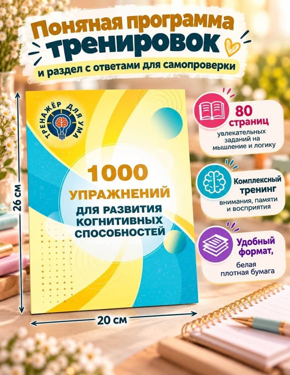 Дополнительное изображение книги «1000 упражнений для развития когнитинвных способностей»