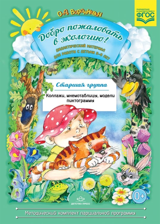 Обложка книги «Добро пожаловать в экологию! Дидактический материал для работы с детьми 5-6 лет. Старшая группа. Коллажи, мнемотаблицы, модели, пиктограммы. ФГОС» — Воронкевич О.А., ISBN 9785906852991